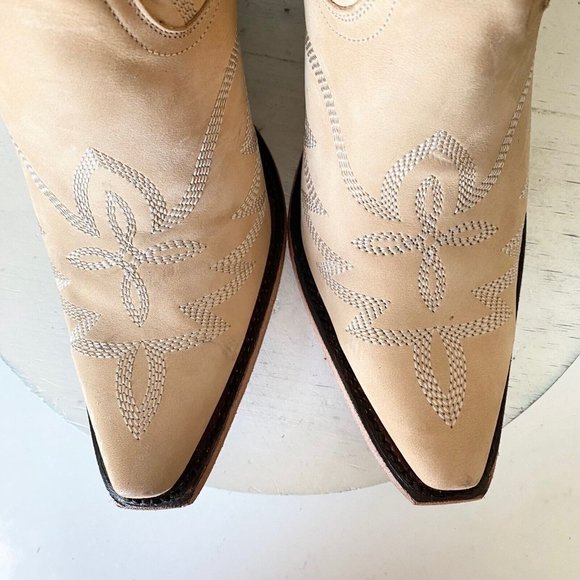 Lane Shoes New Junk Gypsy By Lane Nighthawk Western Boots Sz 8 Bone Cowboy Wedding Snip Toe